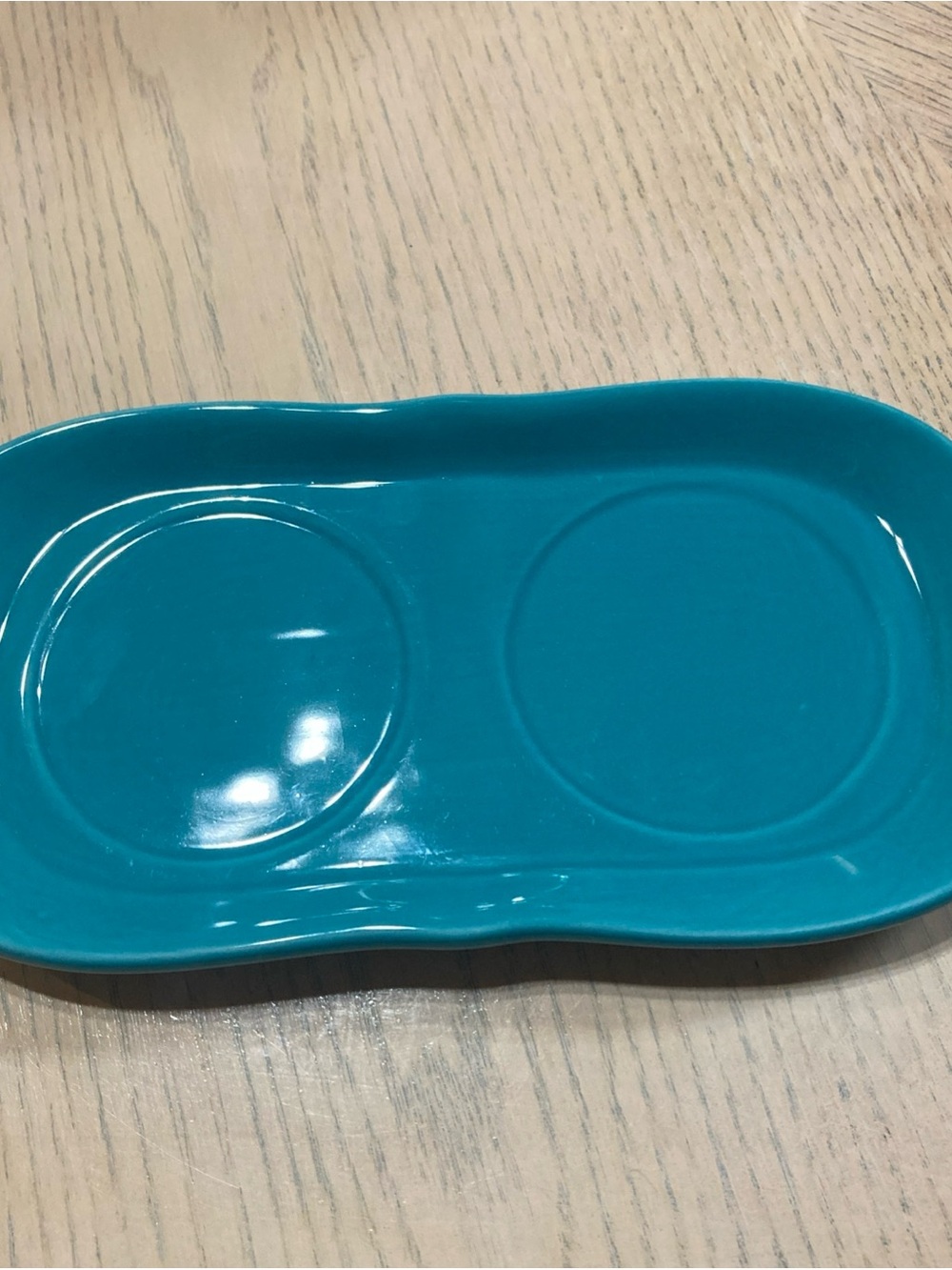 The Pioneer Woman Turquoise Ceramic soap and lotion dispenser Tray